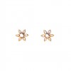 (Thumb 1) ZIRCON FLOWERS - SOLID GOLD 14K EARRINGS
