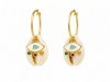 (Thumb 1) Evil Eye Shell Hoop Earrings