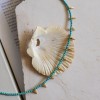 (Thumb 2) Τιρκουάζ Κολιέ με Χρυσά Καρφιά | Alevizou Jewellery