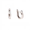 (Thumb 1) HOOP ZIRCON EARRINGS - WHITE GOLD 14K