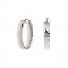 (Thumb 1) SILVER HOOP EARRINGS 925 OVAL SHAPE