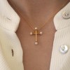 (Thumb 3) WOMEN'S CROSS NECKLACE WITH PEARLS 925
