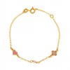 (Thumb 1) GIRL'S GOLD BRACELET K14 WITH PINK DESIGNS