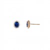 (Thumb 1) GOLD EARRINGS WITH BLUE OVAL ZIRCON14K