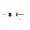 (Thumb 3) GOLD EARRINGS WITH BLUE OVAL ZIRCON14K