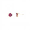 (Thumb 1) GOLD EARRINGS WITH RED ZIRCON14K