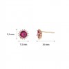 (Thumb 3) GOLD EARRINGS WITH RED ZIRCON14K