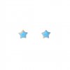 (Thumb 1) GIRLS' LIGHT BLUE STARS EARRINGS SOLID GOLD 14K