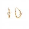 (Thumb 1) HOOP EARRINGS WITH ZIRCON - SOLID GOLD 14K