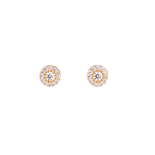 (Preview 1) ZIRCON EARRINGS SOLID GOLD 14K