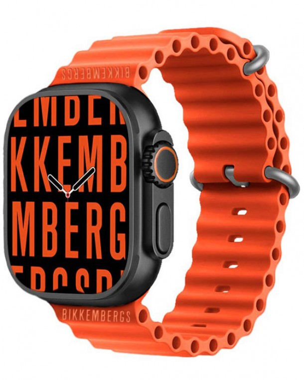 (Preview 2) UNISEX ΡΟΛΟΙ BIKKEMBERG Big Smartwatch Orange Silicone Strap