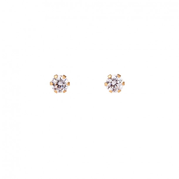 (Preview 1) WOMENS' ZIRCON EARRINGS - SOLID GOLD 14K