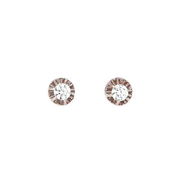 (Preview 1) 14K WHITE GOLD ZIRCON EARRINGS
