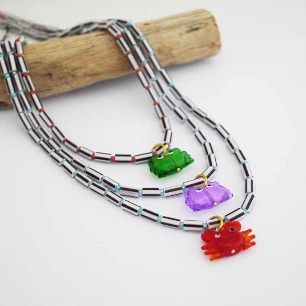 (Preview 1) CandyCharms Necklace – Πολύχρωμο Χειροποίητο Κολιέ με καβουράκια | 