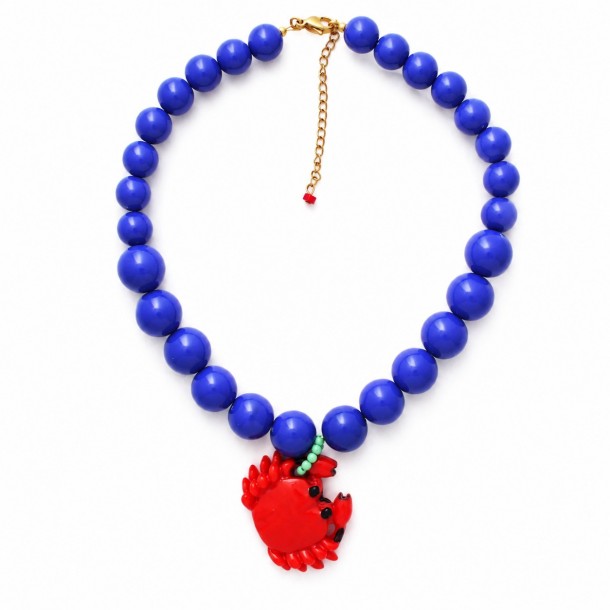 (Preview 1) Χειροποίητο Statement Κολιέ με Καβούρι | alevizou jewellery