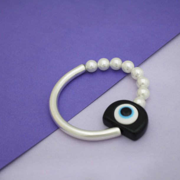 (Preview 2) Half & Half Βραχιόλι με Μάτι και Πέρλες | alevizou jewellery