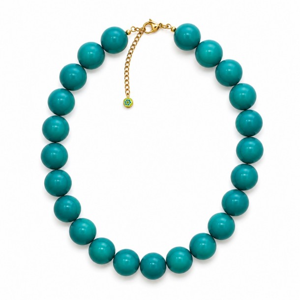 (Preview 1) Petrol Statement Κολιέ με Μεγάλες Χάντρες | Alevizou Jewellery