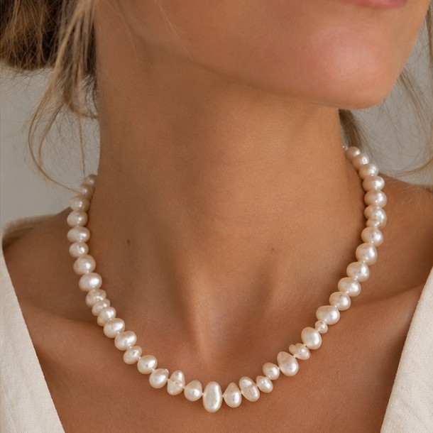 (Preview 1) Helena Pearl Necklace | Κολιέ με Μαργαριτάρια | Alevizou Jewellery