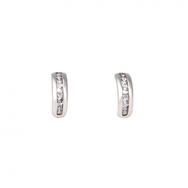 (Preview 1)  WHITE GOLD 14K ZIRCON EARRINGS