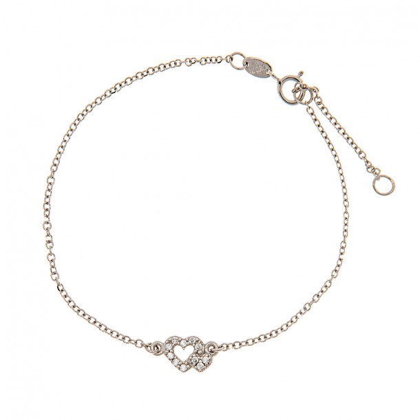 (Preview 1) GIRL'S WHITE GOLD BRACELET K14 WITH WHITE ZIRCON