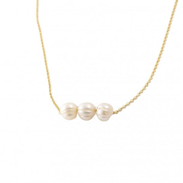 (Preview 1) GOLD PLATED 925 NECKLACE WITH PEARLS