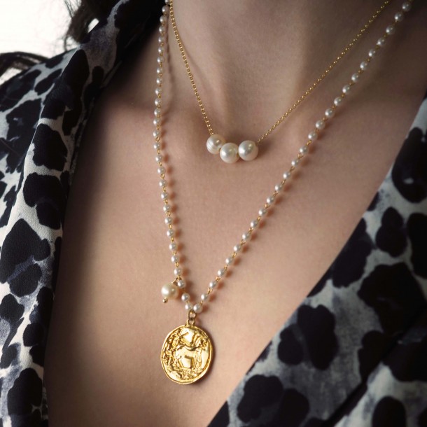 (Preview 4) GOLD PLATED 925 NECKLACE WITH PEARLS