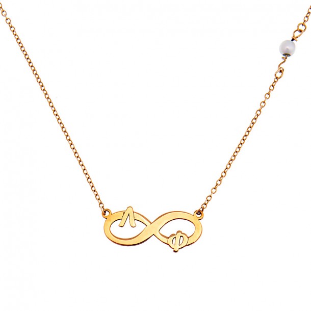 (Preview 1) WOMEN'S INFINITY NECKLACE WITH TWO MONOGRAMS K14