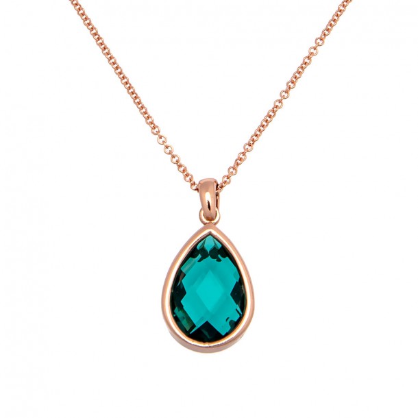 (Preview 1) WOMEN'S NECKLACE WITH EMERALD CRYSTAL 925