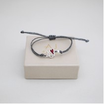 Γούρι 2026 Βραχιόλι Ασημί & Κόκκινη Καρδιά | Alevizou Jewellery