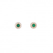 WOMENS' GREEN ZIRCON EARRINGS - SOLID GOLD 14K