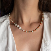 Boho Colorful Heart Necklace – Χειροποίητο Κολιέ Καρδιές