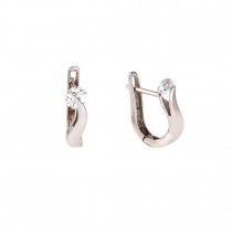HOOP ZIRCON EARRINGS - WHITE GOLD 14K