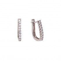 HOOP ZIRCON EARRINGS - WHITE GOLD 14K