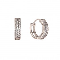 HOOP ZIRCON EARRINGS - WHITE GOLD 14K