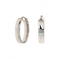SILVER HOOP EARRINGS 925 OVAL SHAPE