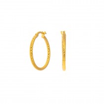 GOLD PLATED TWISTED HOOP EARRINGS 925