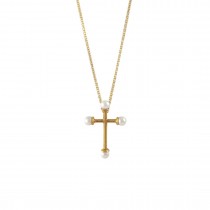 WOMEN'S CROSS NECKLACE WITH PEARLS 925