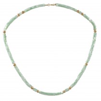 GREEN MOTHER OF PEARL AND HEMATITE STONE NECKLACE