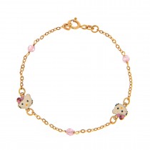 GIRL'S BRACELET K14 WITH PINK CATS