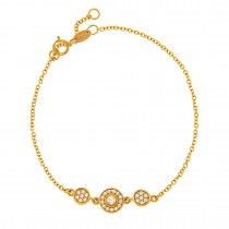 GIRL'S GOLD BRACELET K14 WITH WHITE ZIRCON