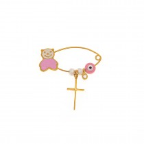 AMULET FOR GIRLS WITH PINK ENAMEL AND AN EVIL EYE
