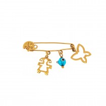 GOLD AMULET K14 FOR GIRLS WITH PENDANT ELEMENTS