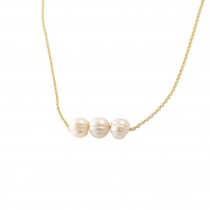 GOLD PLATED 925 NECKLACE WITH PEARLS