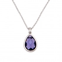 WOMEN'S NECKLACE WITH PURPLE CRYSTAL 925
