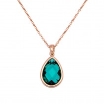 WOMEN'S NECKLACE WITH EMERALD CRYSTAL 925