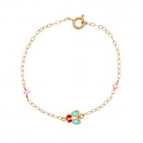 CHILDREN'S BRACELET WITH MULTICOLOURED BUTTERFLY Κ14