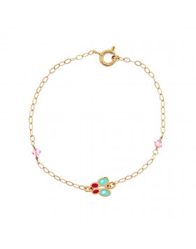 CHILDREN'S BRACELET WITH MULTICOLOURED BUTTERFLY Κ14