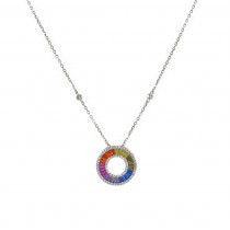 WOMEN'S COLORFUL NECKLACE 925 WITH ZIRCONIA