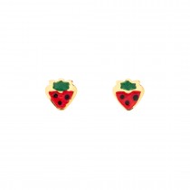 GIRLS STRAWBERRY EARRINGS SOLID GOLD 14K