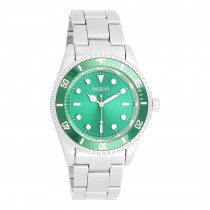   Ρολόι OOZOO C11146 με πράσινο καντράν και ασημί ατσάλινο μπρασελέ 